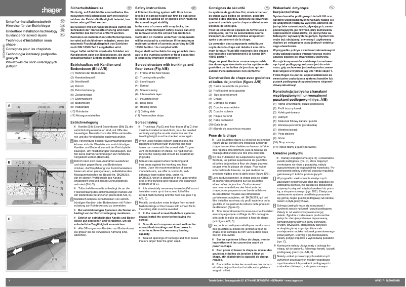 Page n°1 - Guide d'installation Hager BKSAQ08