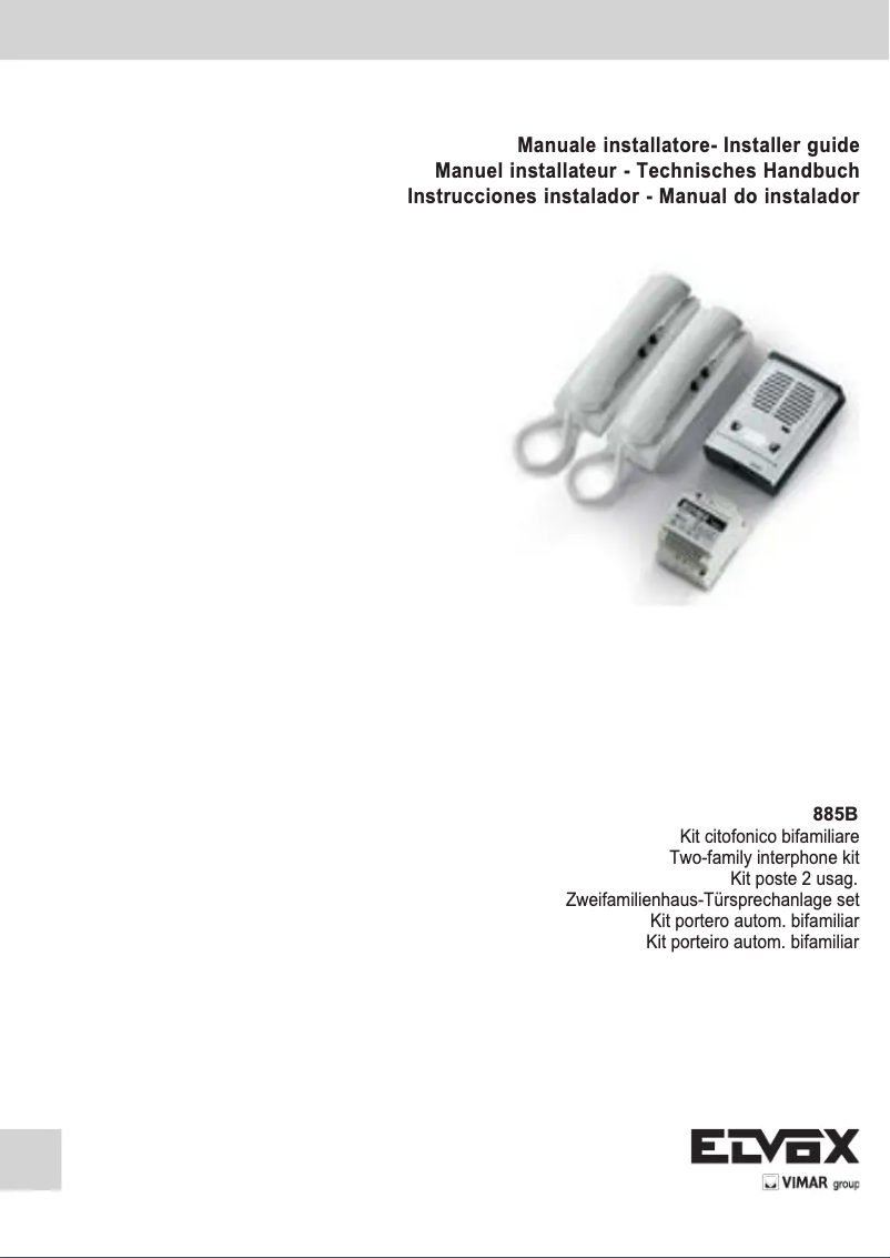 Image de la première page du manuel de l'appareil ELVOX 885B