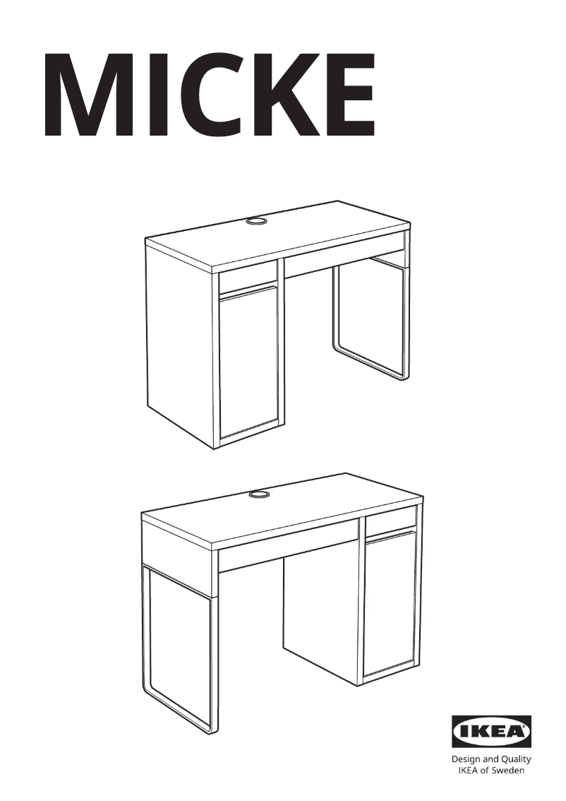 Page 1 de la notice Manuel utilisateur Ikea MICKE 403.517.41
