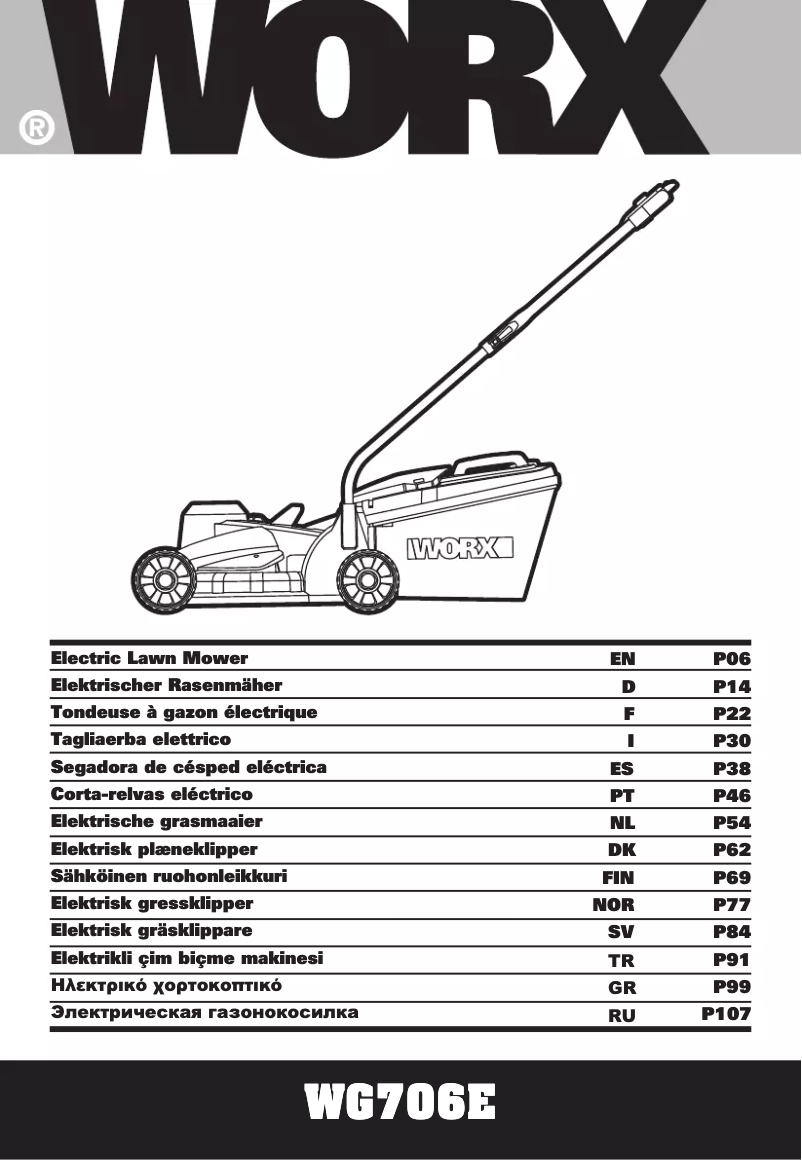 Page n°1 - Manuel utilisateur Worx WG706E