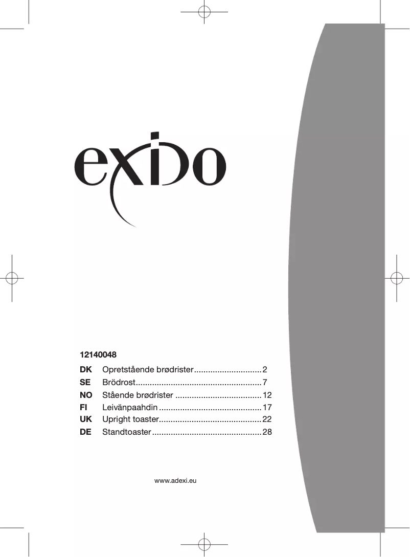 Page n°1 - Manuel utilisateur Exido 12140048