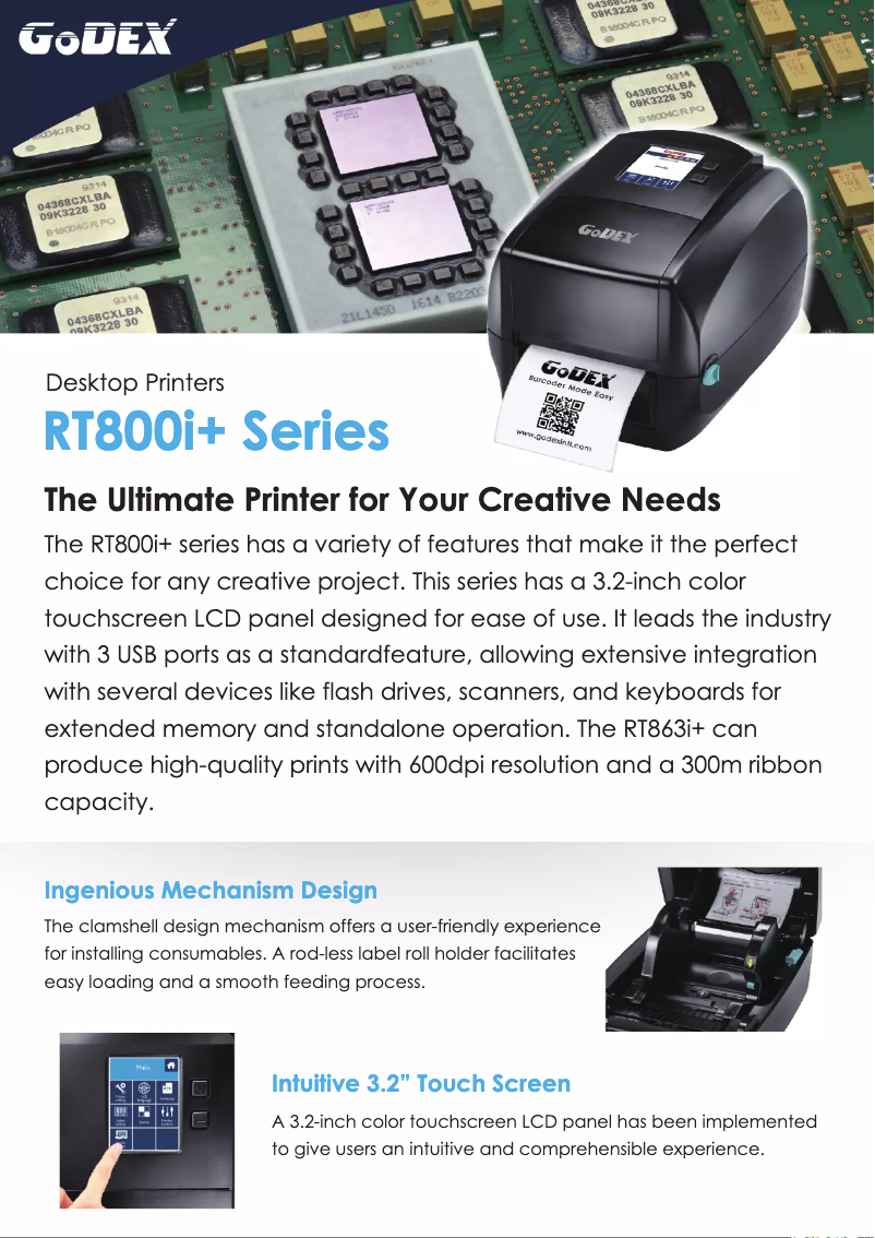 Page 1 de la notice Brochure Godex RT863i+