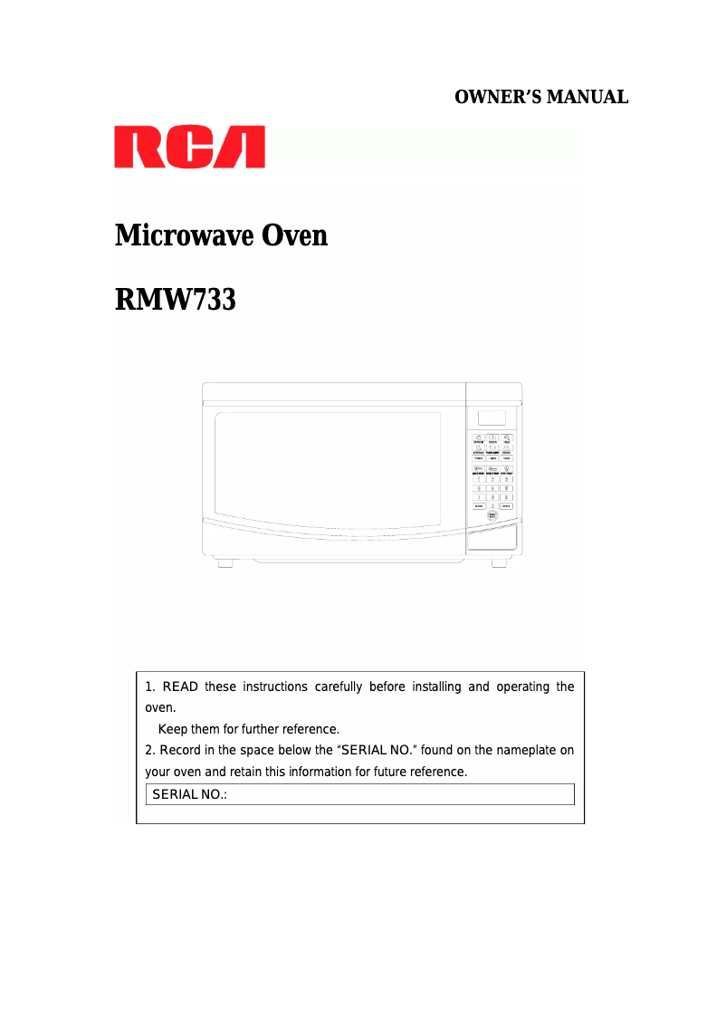 Page n°1 - Manuel utilisateur Curtis RMW733