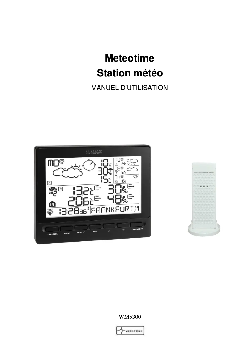 Page n°1 - Manuel utilisateur La Crosse Technology Meteotime WM5300
