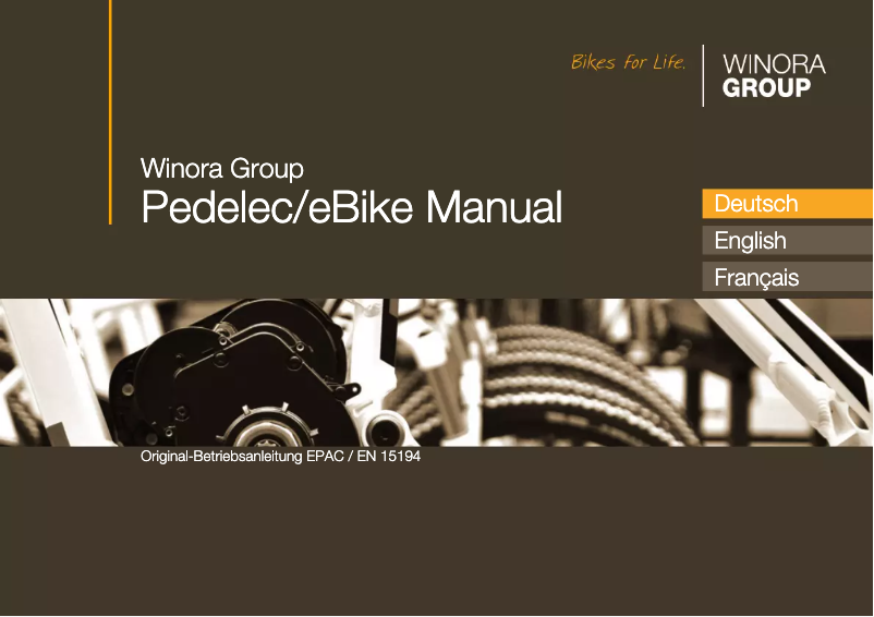 Page 1 de la notice Manuel utilisateur Winora eBike