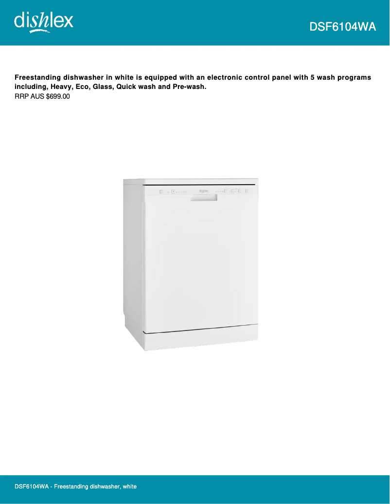 Image de la première page du manuel de l'appareil DSF6104WA