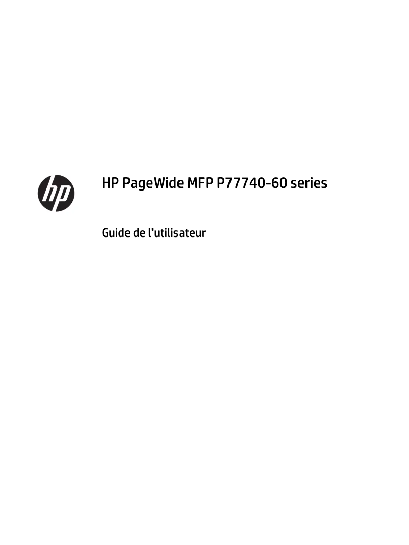 Page 1 de la notice Manuel utilisateur HP PageWide Managed P77750