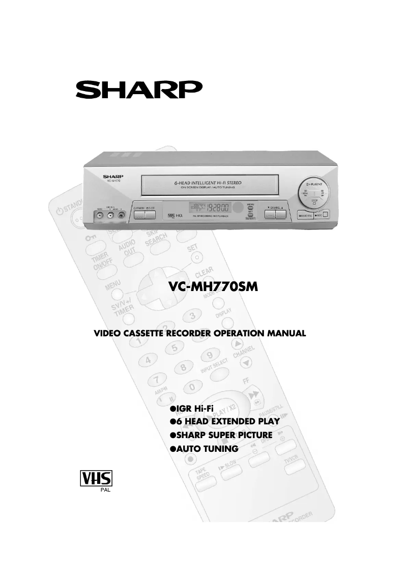 Page 1 de la notice Manuel utilisateur Sharp VC-MH770SM
