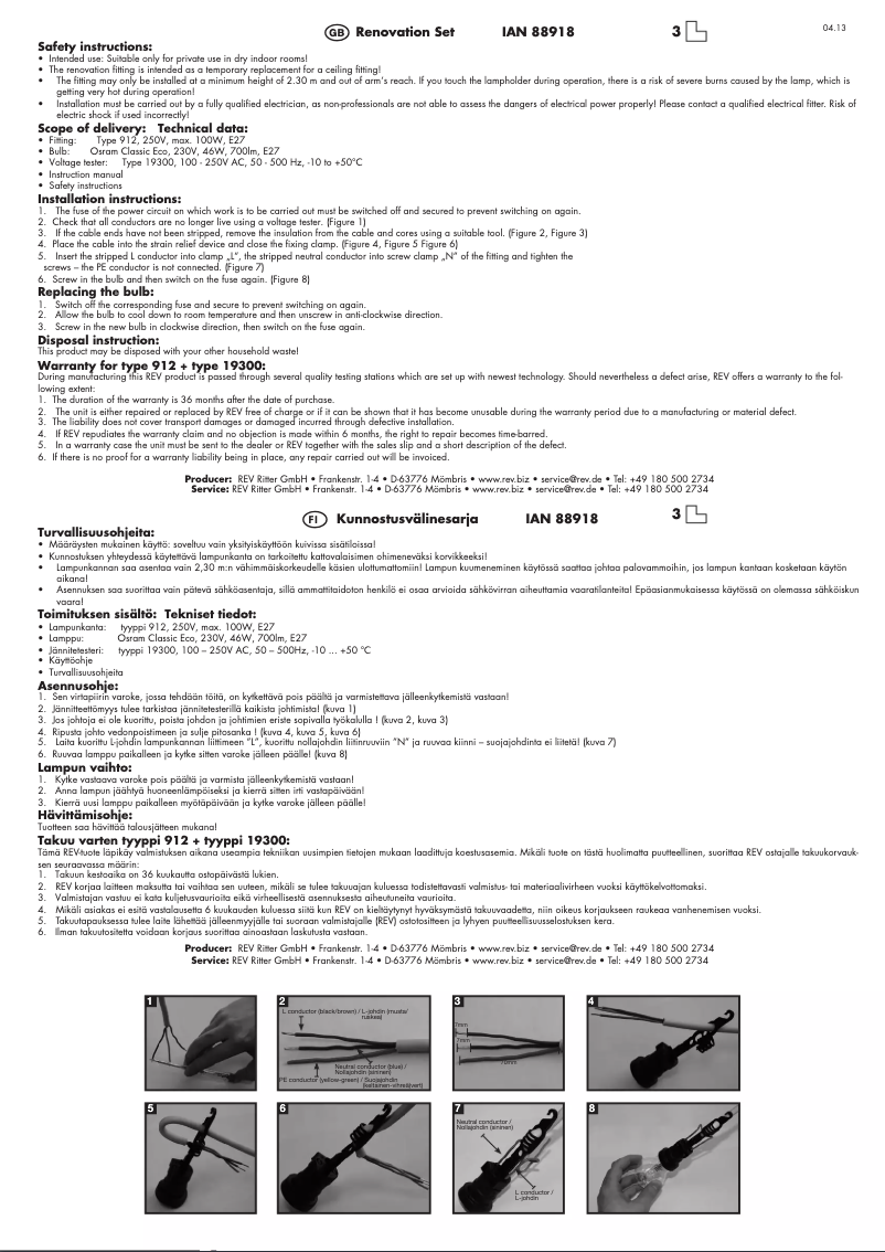 Página 1 del manual Manual de usuario Powerfix IAN 88918