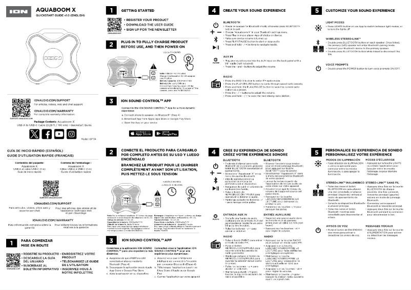 Page n°1 - Guide de démarrage rapide ION Aquaboom X