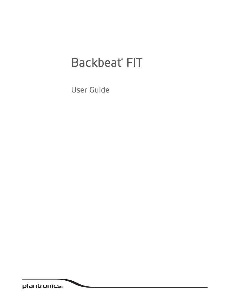 Image de la première page du manuel de l'appareil BackBeat FIT