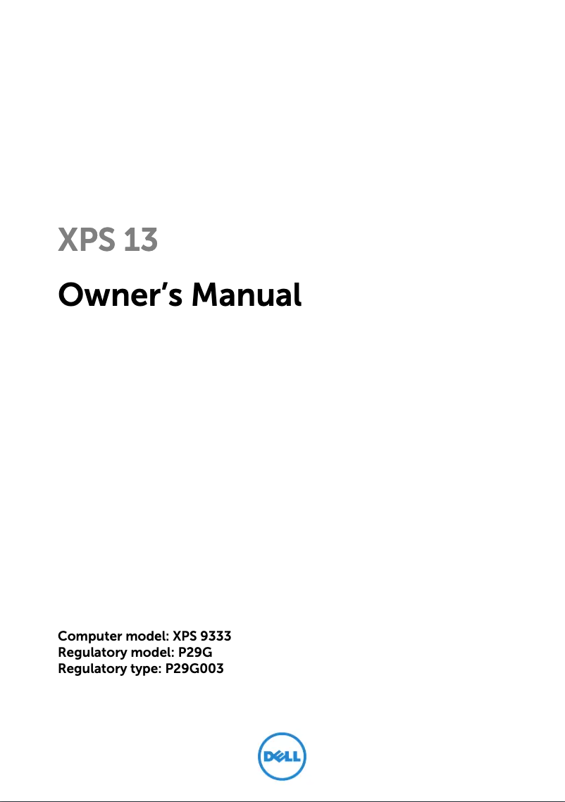 Image de la première page du manuel de l'appareil XPS13-9333-20W81B
