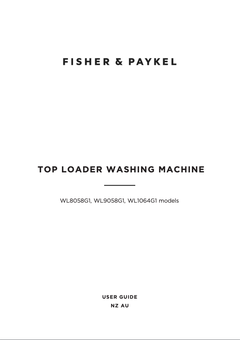 Page 1 de la notice Manuel utilisateur Fisher & Paykel WL8058G1