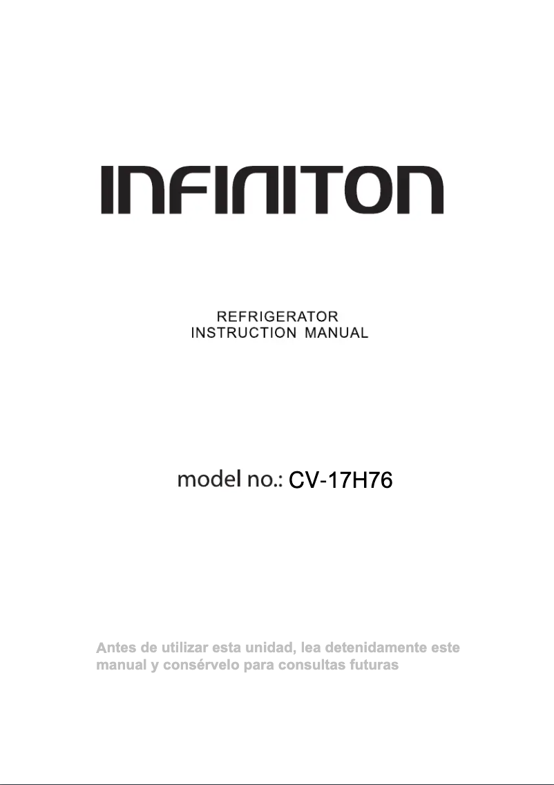Page 1 de la notice Manuel utilisateur Infiniton CV-17H76