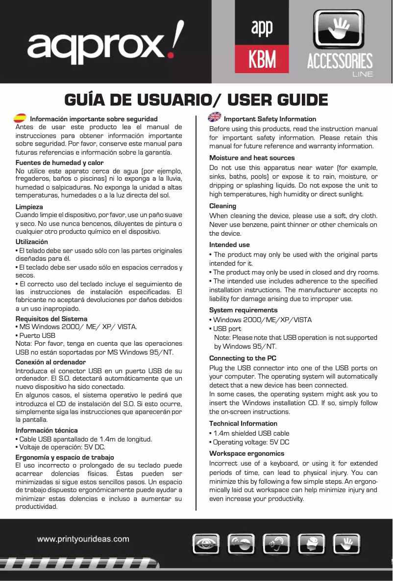 Page 1 de la notice Manuel utilisateur Approx APPKBM