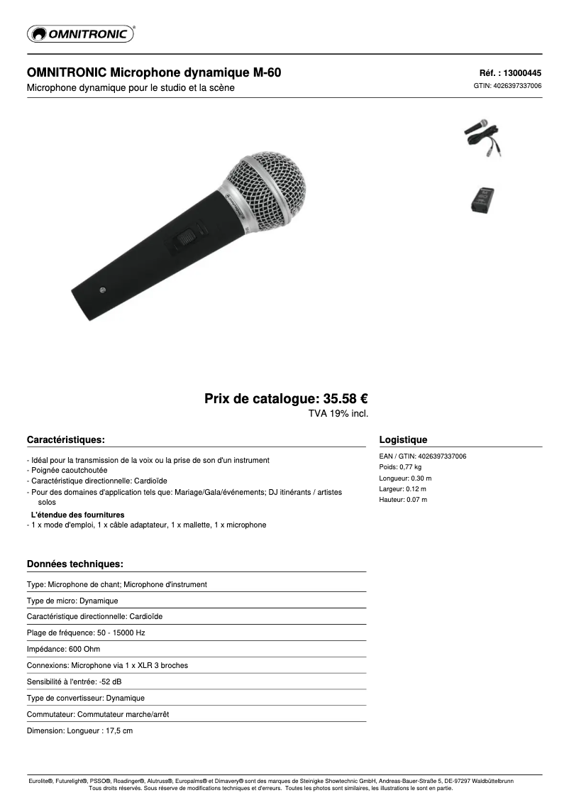 Image de la première page du manuel de l'appareil M-60