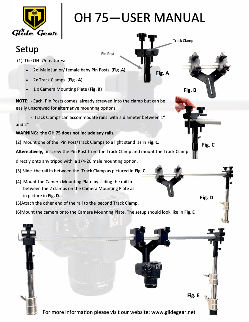 Page 1 de la notice Manuel utilisateur Glide Gear OH 75