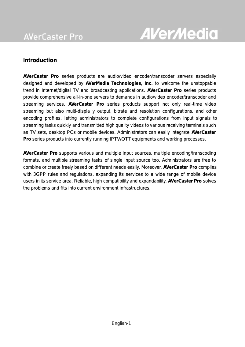 Página 1 del manual Manual de usuario AVerMedia RS7190