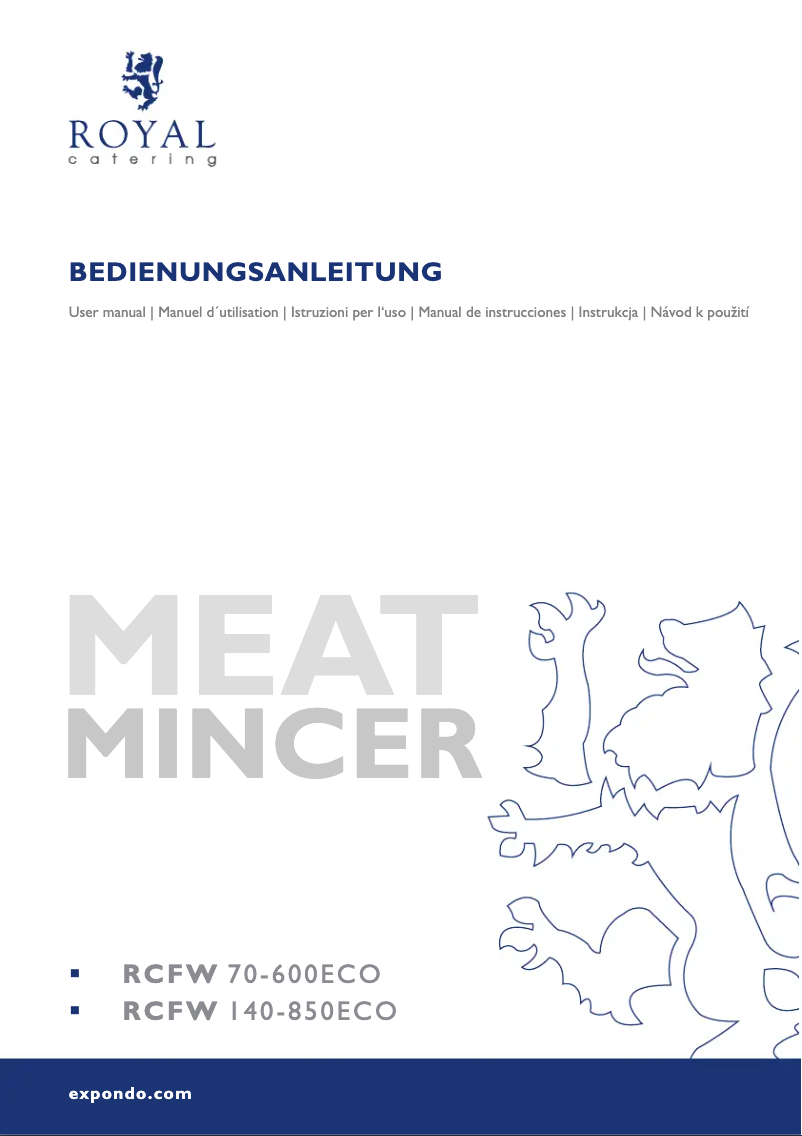 Page 1 de la notice Manuel utilisateur Royal Catering RCFW 70-600ECO