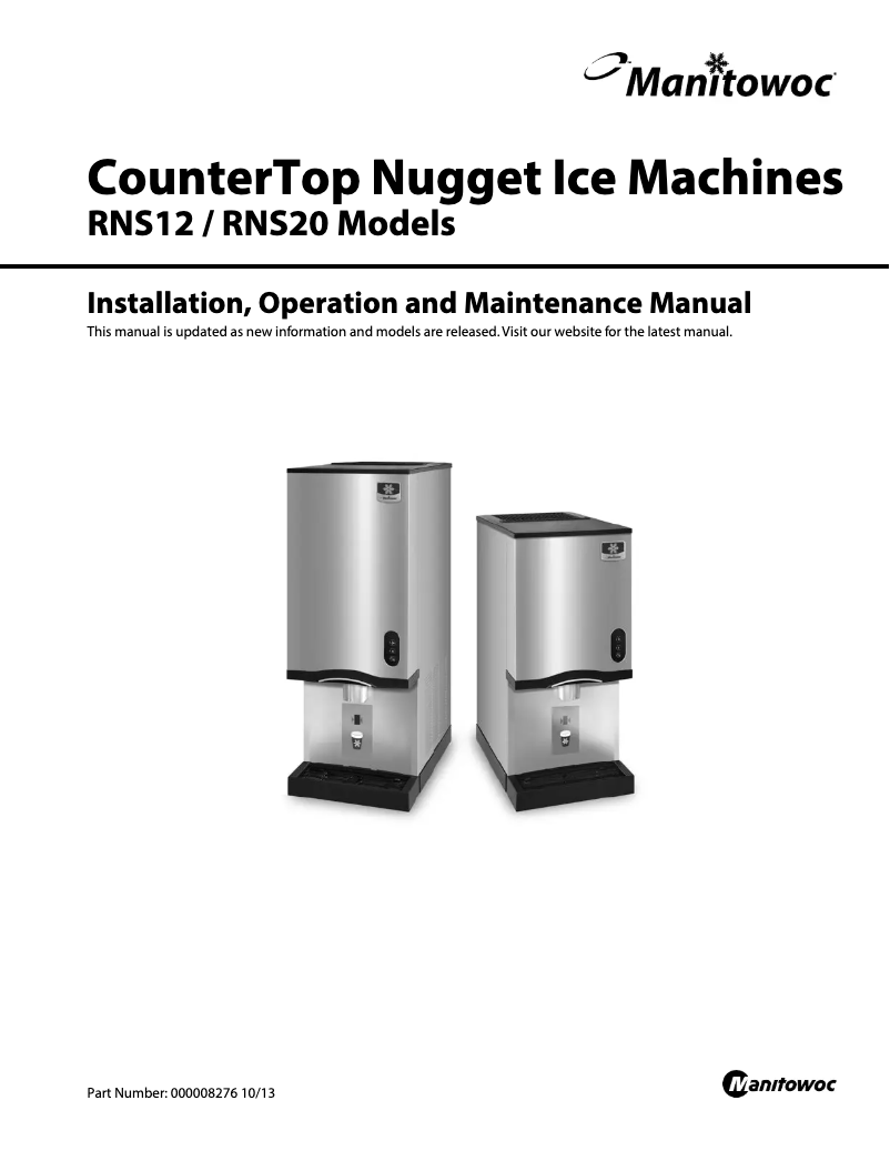 Page 1 de la notice Manuel utilisateur Manitowoc RNS-20A