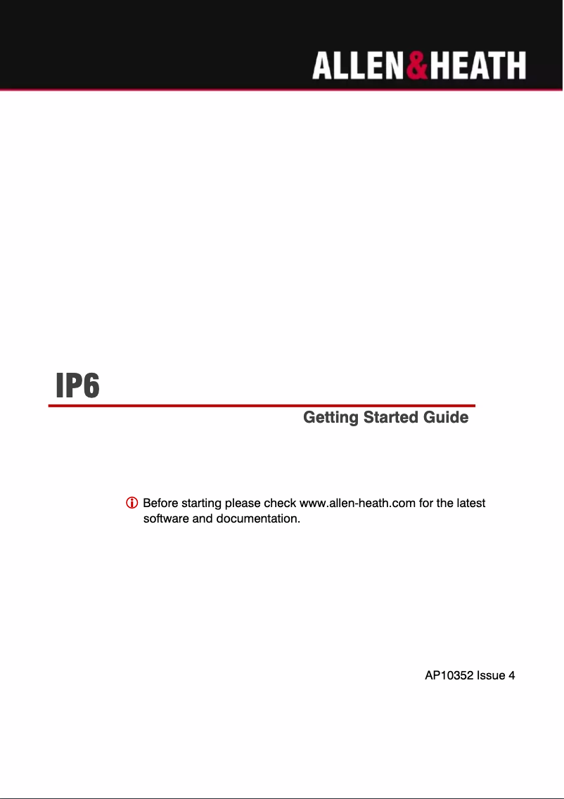 Page n°1 - Manuel utilisateur Allen & Heath IP6