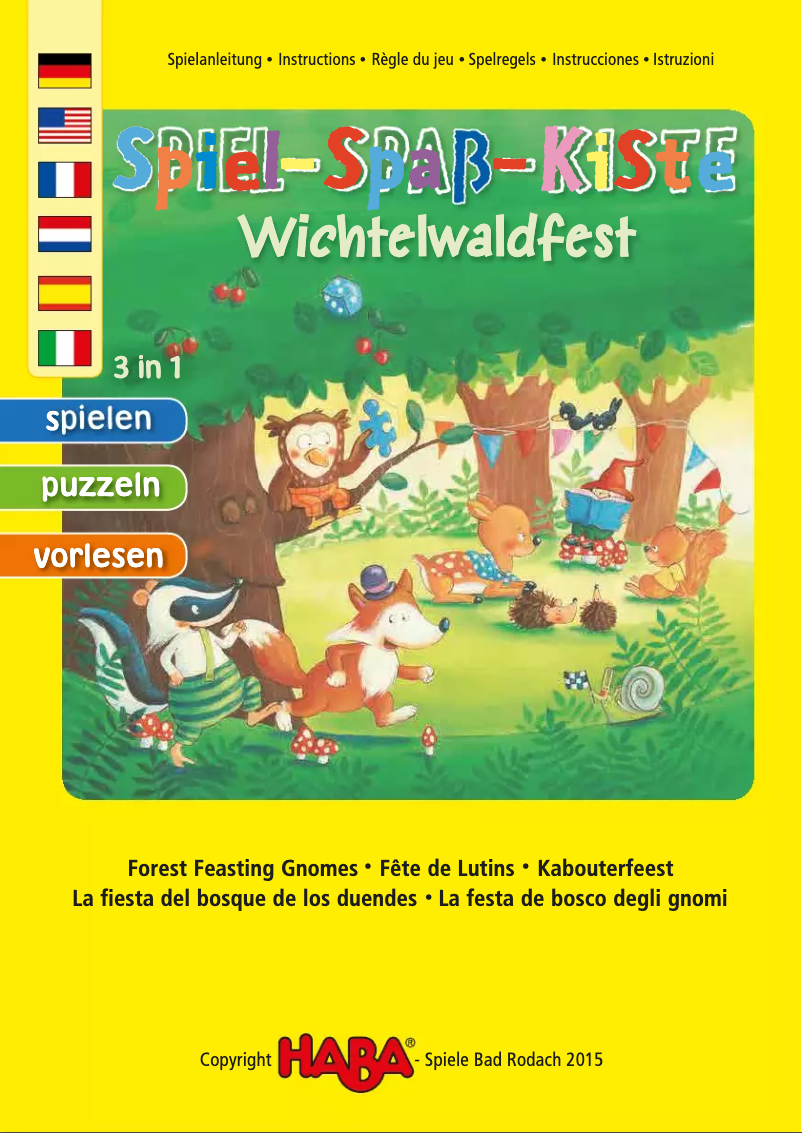 Page 1 of the manual User Manual HABA Games N' Fun Forest FestivalGames N' Fun Forest Festival