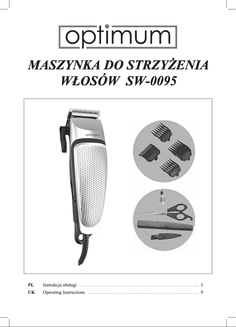 Page n°1 - Manuel utilisateur Optimum SW-0095