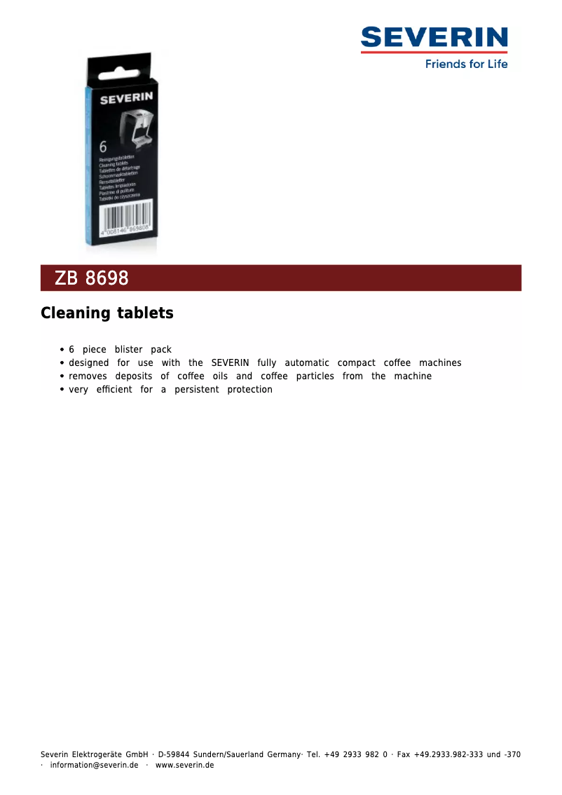 Image de la première page du manuel de l'appareil ZB 8698