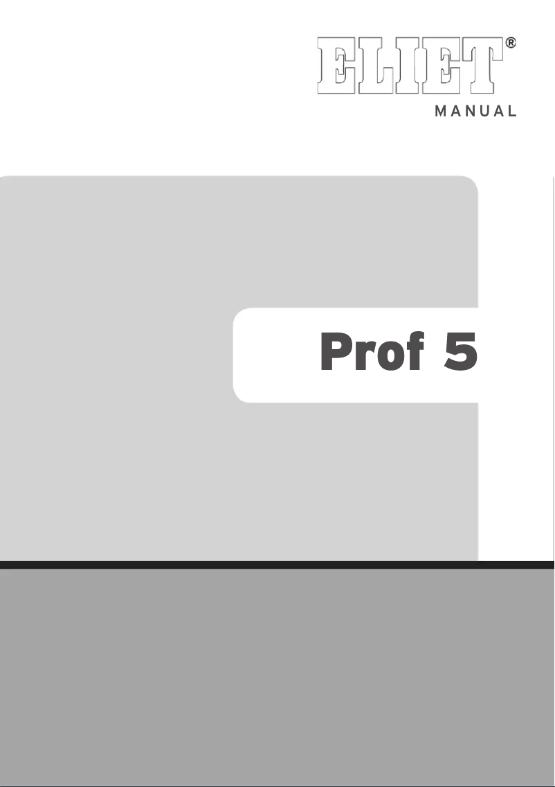 Page n°1 - Manuel utilisateur Eliet Prof 5