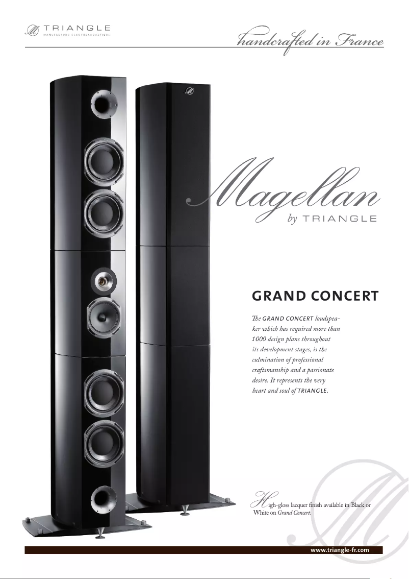 Page 1 de la notice Fiche technique Triangle Magellan Grand Concert
