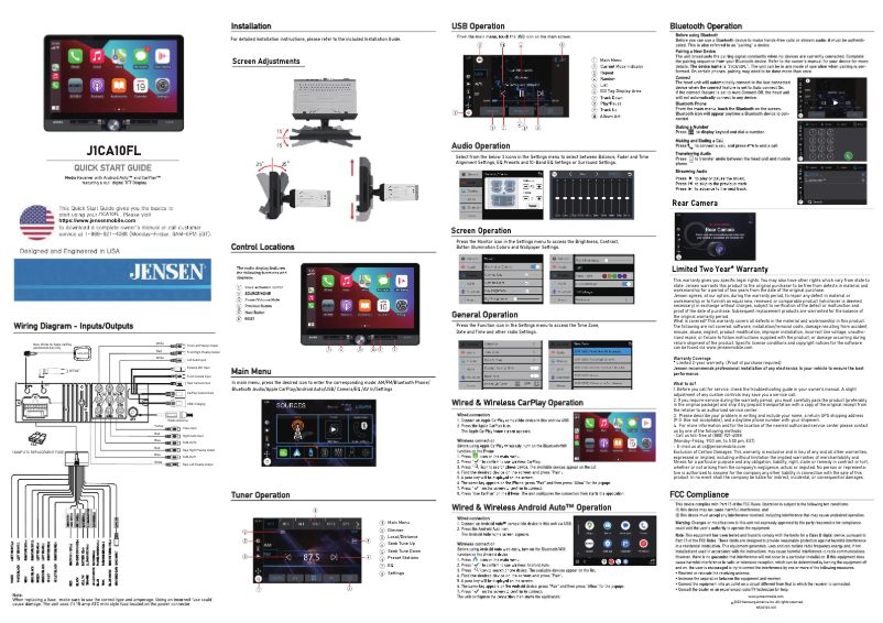 Image de la première page du manuel de l'appareil J1CA10FL