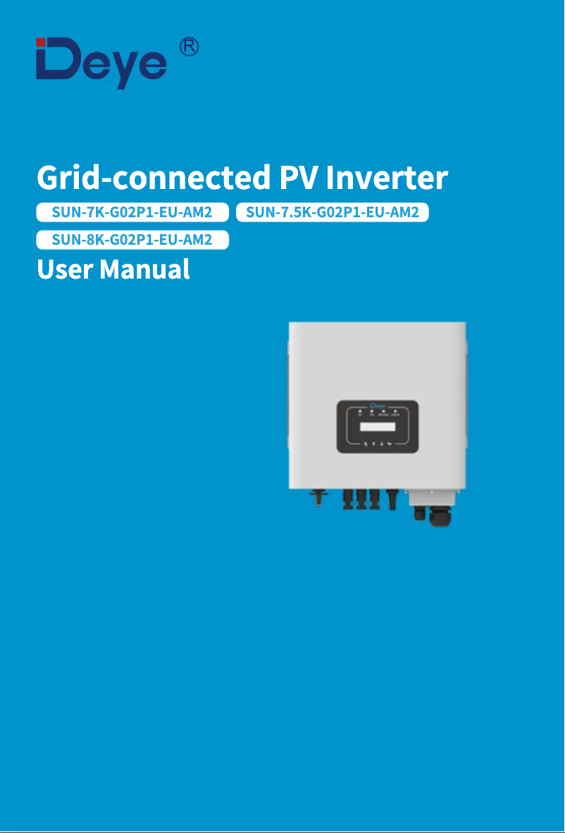Page 1 de la notice Manuel utilisateur Deye SUN-7.5K-G02P1-EU-AM2
