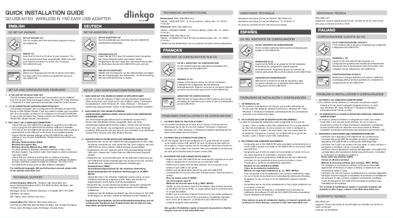 Page 1 de la notice Guide de démarrage rapide D-Link GO-USB-N150