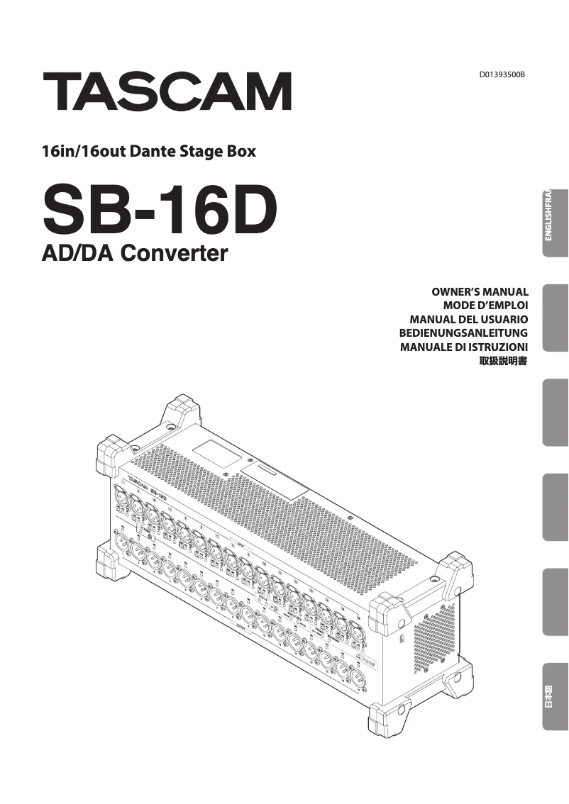 Page n°1 - Manuel utilisateur Tascam SB-16D