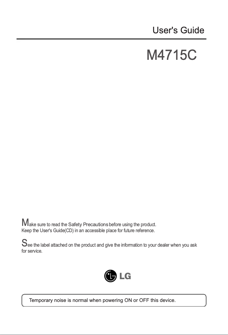 Page 1 de la notice Manuel utilisateur LG M4715C-BAP