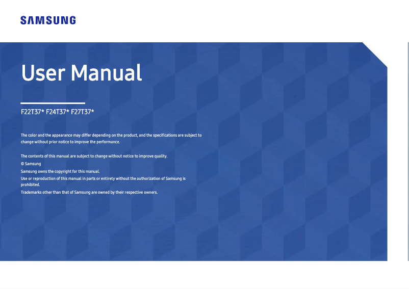 Image de la première page du manuel de l'appareil F24T370FWN