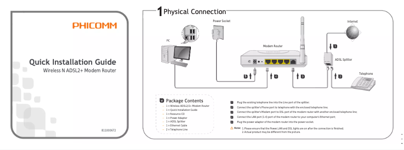 Page 1 de la notice Manuel utilisateur Phicomm FD-374N