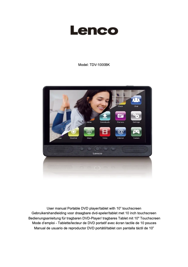 Page n°1 - Manuel utilisateur Lenco TDV-1000BK