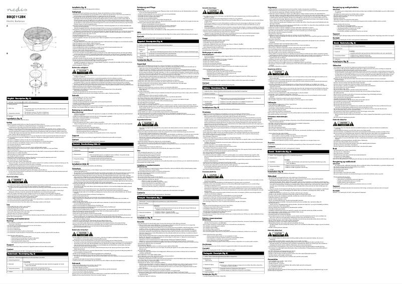 Page 1 de la notice Manuel utilisateur Nedis BBQE112BK