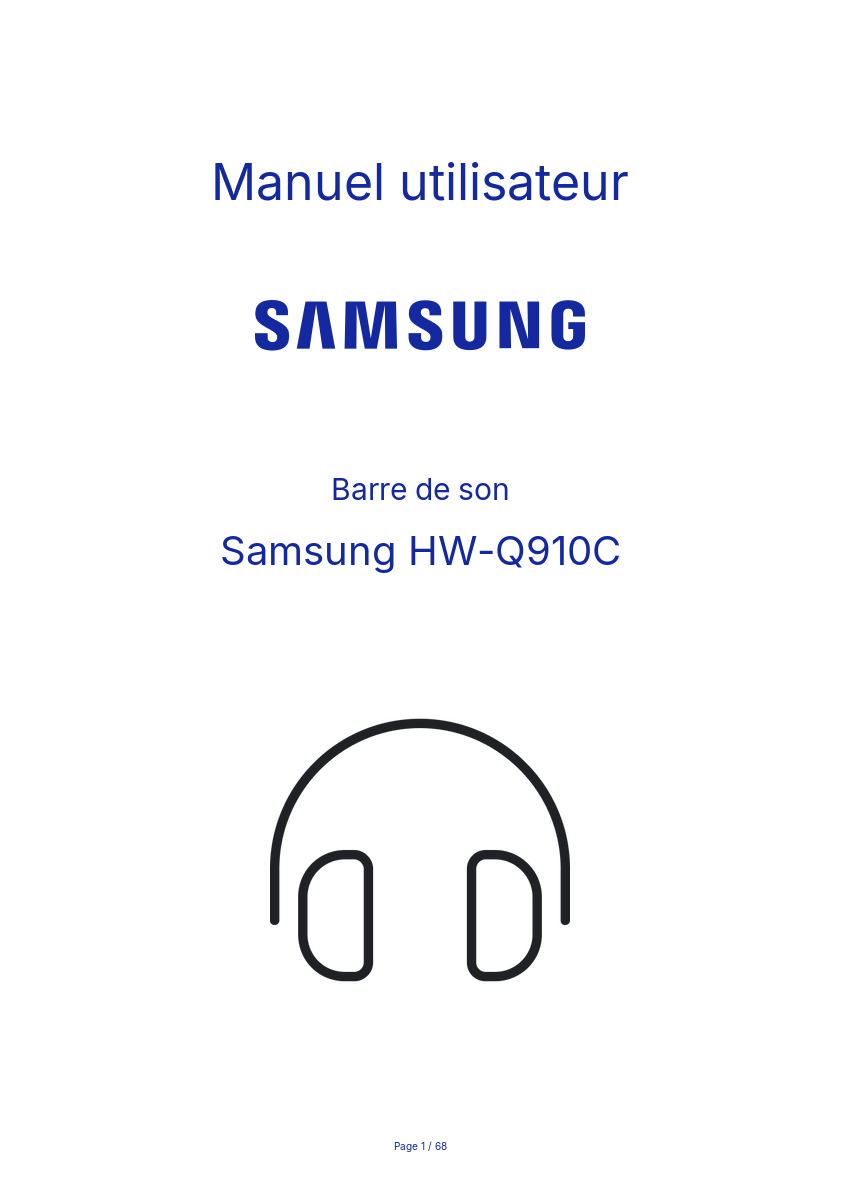 Image de la première page du manuel de l'appareil HW-Q910C