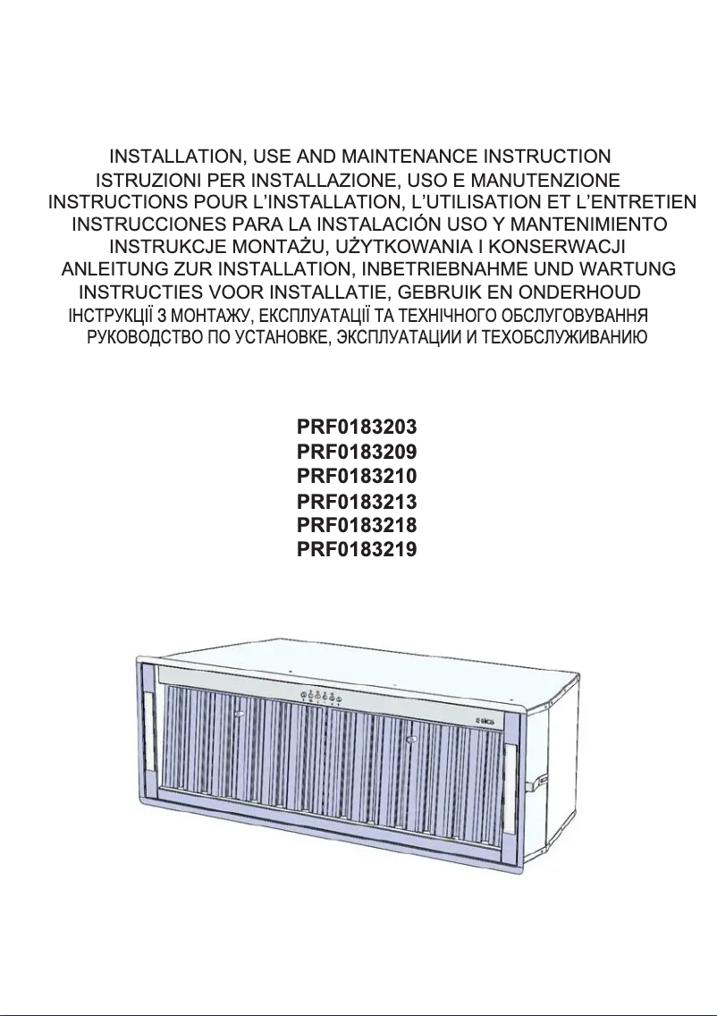 Page 1 de la notice Manuel utilisateur Elica CT35 PRO PRF0183218