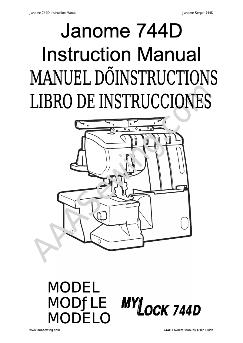 Image de la première page du manuel de l'appareil 744D