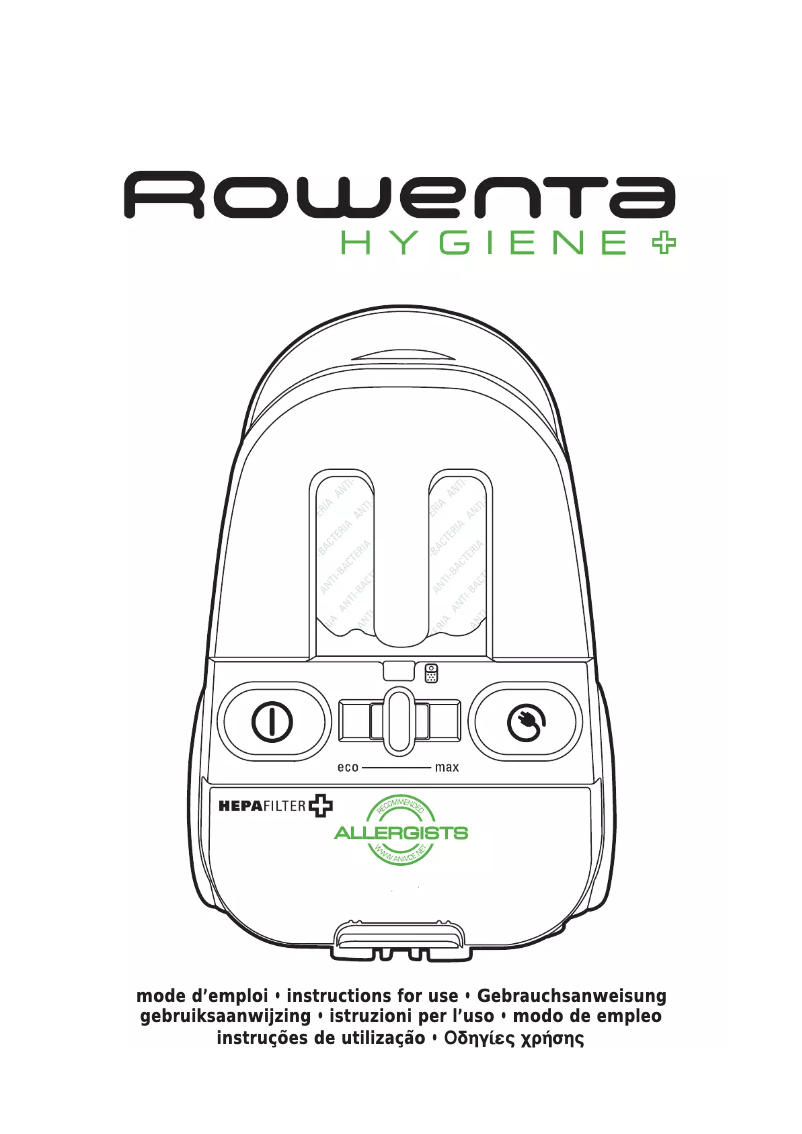 Page n°1 - Manuel utilisateur Rowenta Hygiene+ R0602101