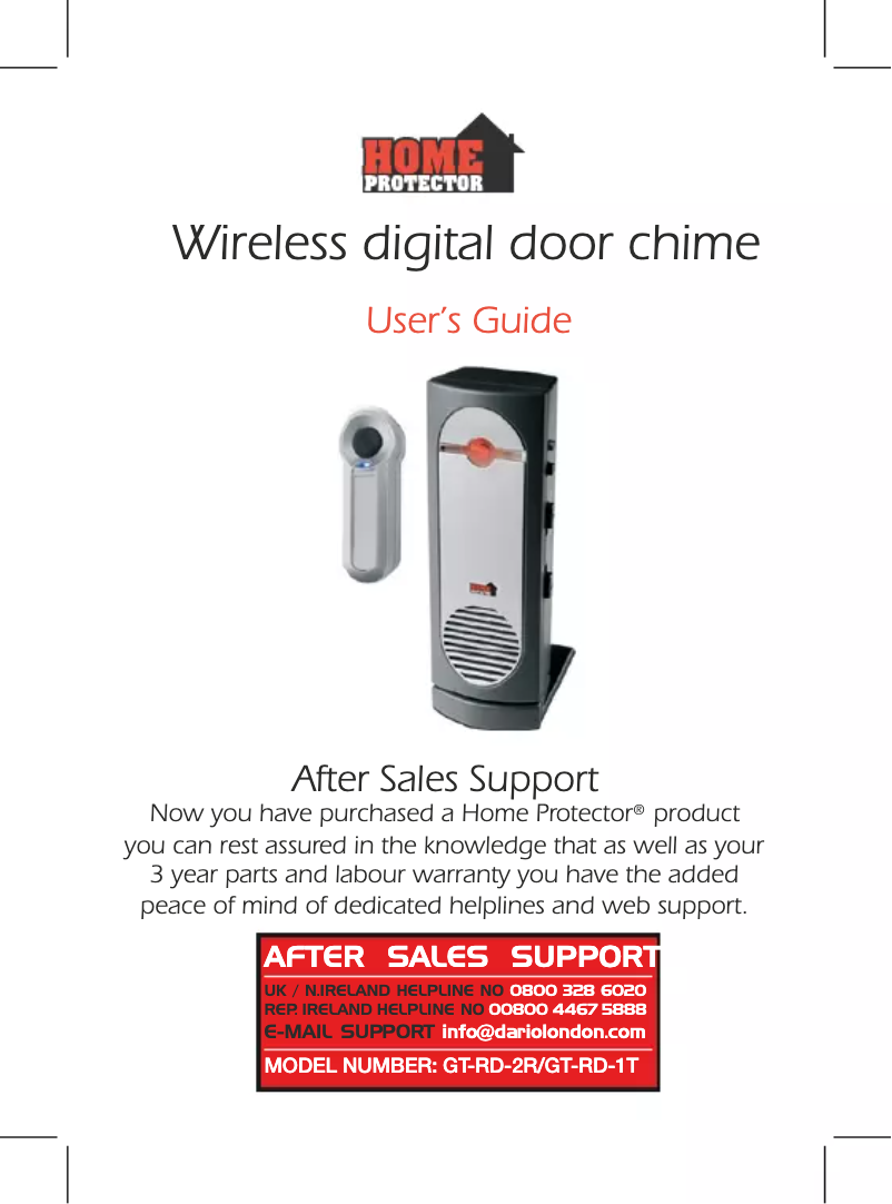 Imagen de la primera página del manual del dispositivo GT-RD-1T