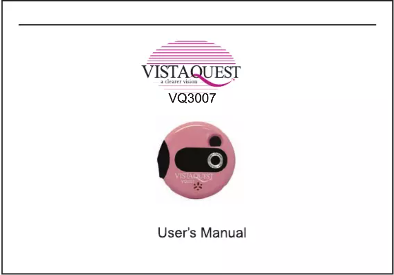 Page n°1 - Manuel utilisateur VistaQuest VQ-3007P