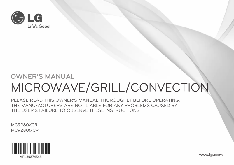 Página 1 del manual Manual de usuario LG MC9280XCR
