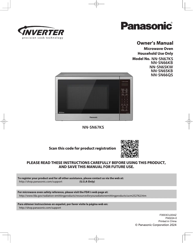 Page 1 de la notice Manuel utilisateur Panasonic NN-SN66QS