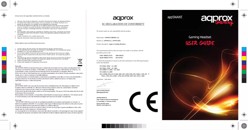 Page 1 de la notice Manuel utilisateur Approx appSNAKE