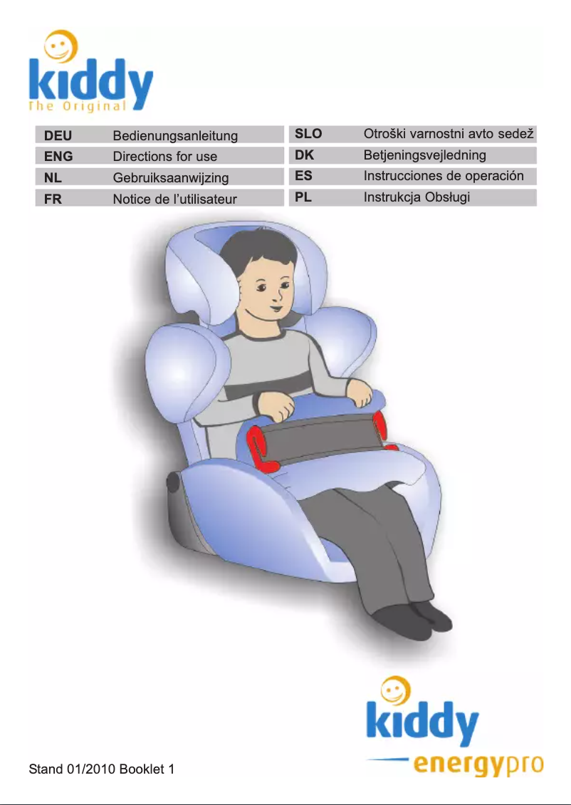 Page 1 de la notice Manuel utilisateur kiddy Energy Pro