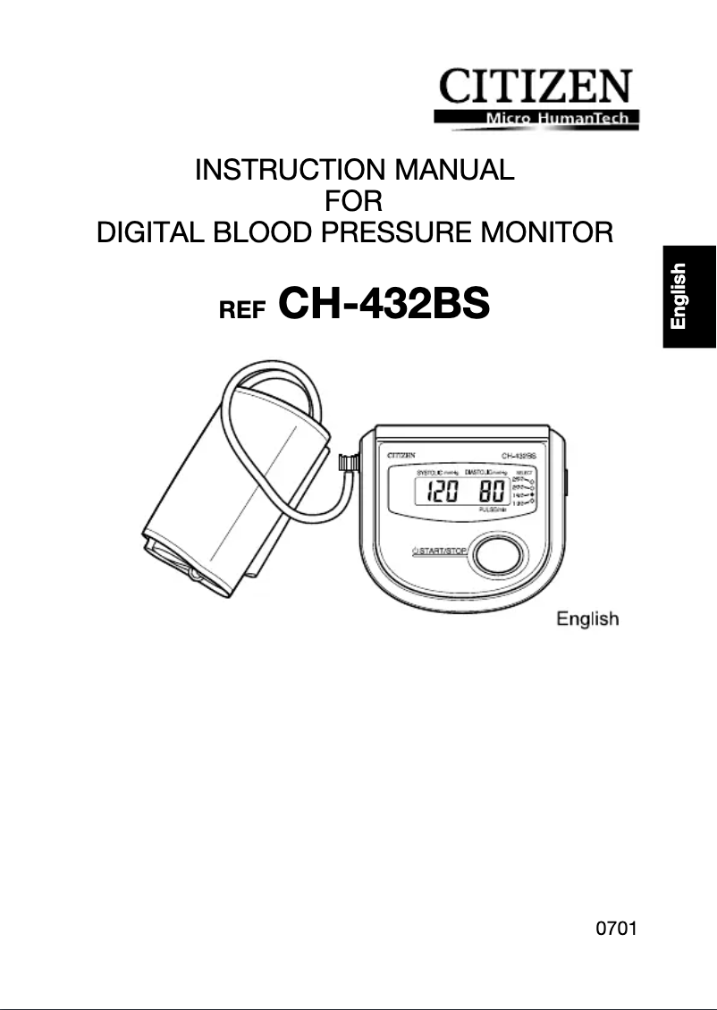 Page 1 de la notice Manuel utilisateur Citizen CH-432BS